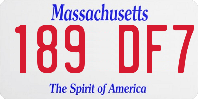 MA license plate 189DF7