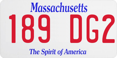 MA license plate 189DG2