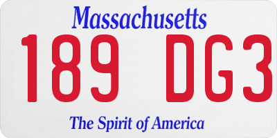 MA license plate 189DG3