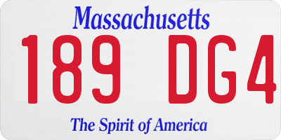 MA license plate 189DG4