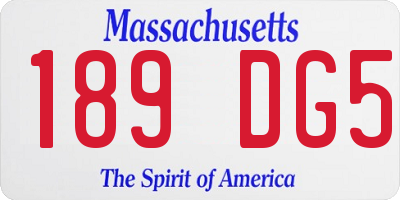 MA license plate 189DG5