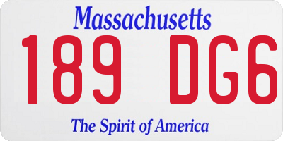 MA license plate 189DG6