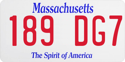 MA license plate 189DG7