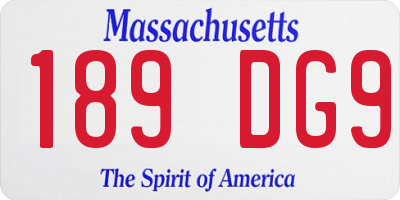 MA license plate 189DG9