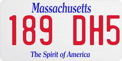 MA license plate 189DH5