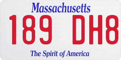 MA license plate 189DH8