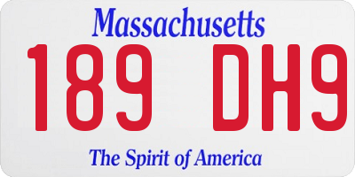 MA license plate 189DH9