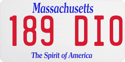 MA license plate 189DI0