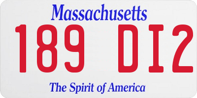 MA license plate 189DI2