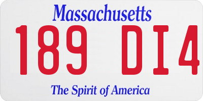 MA license plate 189DI4