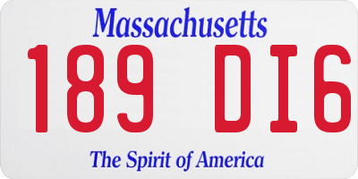 MA license plate 189DI6