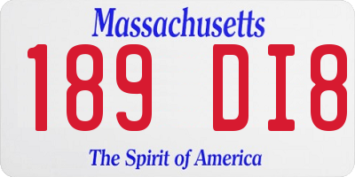 MA license plate 189DI8