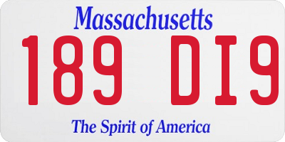MA license plate 189DI9