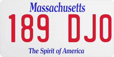 MA license plate 189DJ0