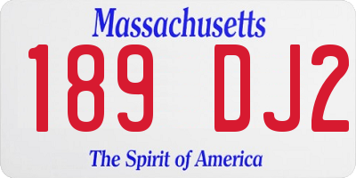 MA license plate 189DJ2