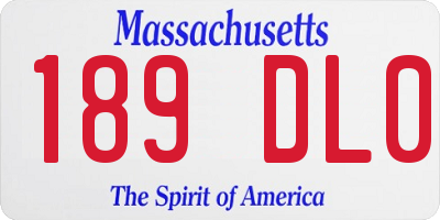 MA license plate 189DL0