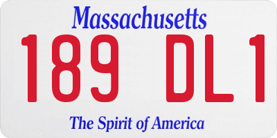 MA license plate 189DL1