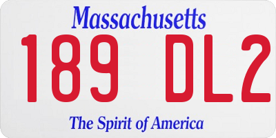MA license plate 189DL2