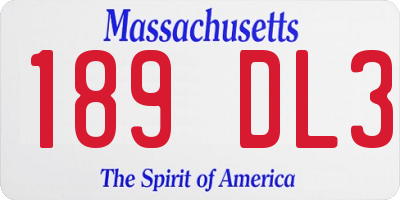 MA license plate 189DL3