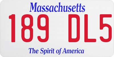 MA license plate 189DL5
