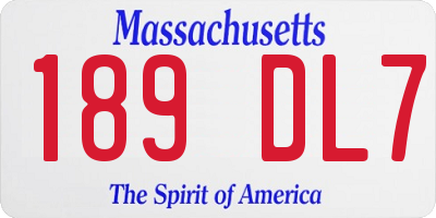 MA license plate 189DL7