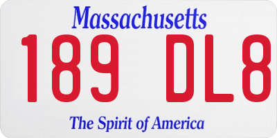 MA license plate 189DL8
