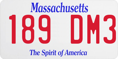 MA license plate 189DM3