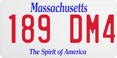 MA license plate 189DM4