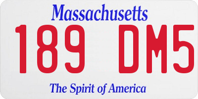 MA license plate 189DM5