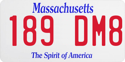 MA license plate 189DM8