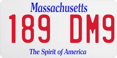 MA license plate 189DM9
