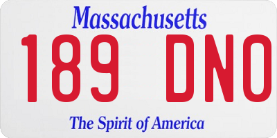 MA license plate 189DN0