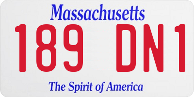 MA license plate 189DN1