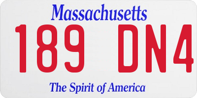 MA license plate 189DN4
