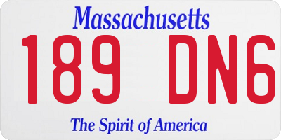 MA license plate 189DN6