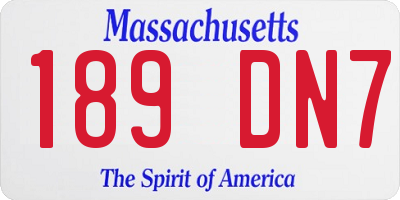 MA license plate 189DN7