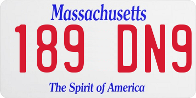 MA license plate 189DN9