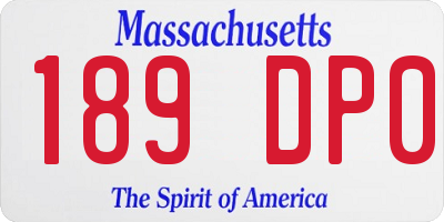 MA license plate 189DP0