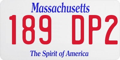 MA license plate 189DP2