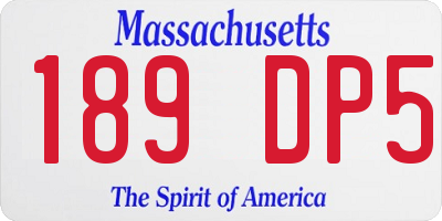 MA license plate 189DP5