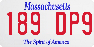 MA license plate 189DP9