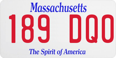 MA license plate 189DQ0