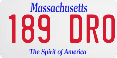 MA license plate 189DR0
