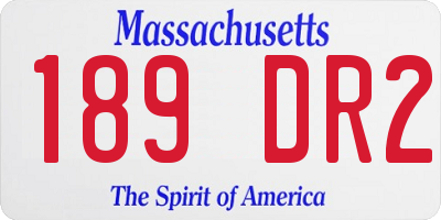 MA license plate 189DR2