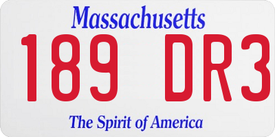 MA license plate 189DR3
