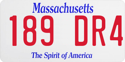 MA license plate 189DR4