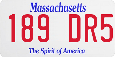 MA license plate 189DR5