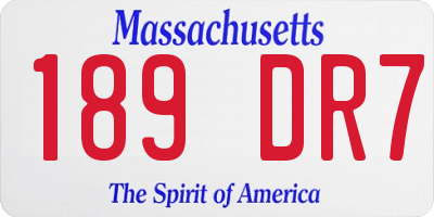 MA license plate 189DR7