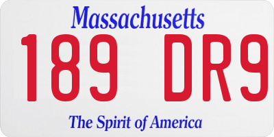MA license plate 189DR9