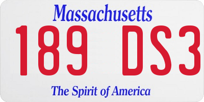 MA license plate 189DS3